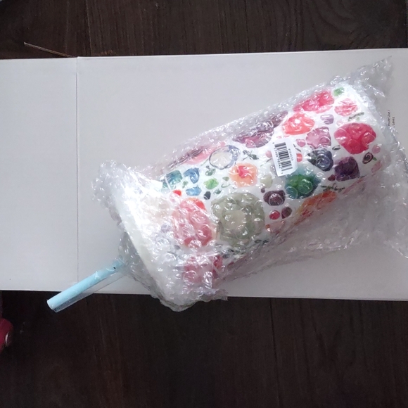 NIP kate spade Floral Tumbler with Reusable Straw - Picture 2 of 5